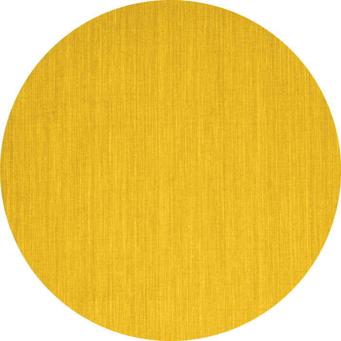 Round Solid Yellow Modern Rug, con724yw
