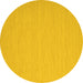 Round Solid Yellow Modern Rug, con724yw