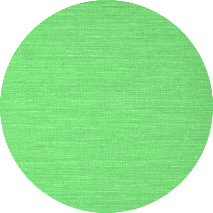 Round Machine Washable Solid Emerald Green Modern Area Rugs, wshcon724emgrn