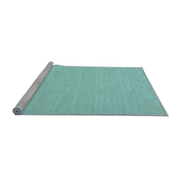 Sideview of Machine Washable Solid Light Blue Modern Rug, wshcon724lblu