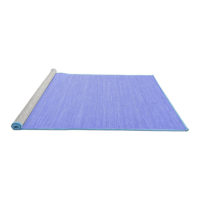 Sideview of Machine Washable Solid Blue Modern Rug, wshcon724blu