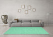 Machine Washable Solid Turquoise Modern Area Rugs in a Living Room,, wshcon724turq