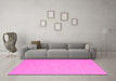 Machine Washable Solid Pink Modern Rug in a Living Room, wshcon724pnk