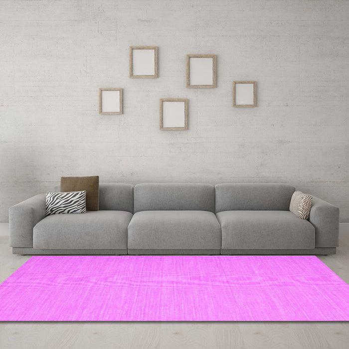 Machine Washable Solid Purple Modern Area Rugs in a Living Room, wshcon724pur