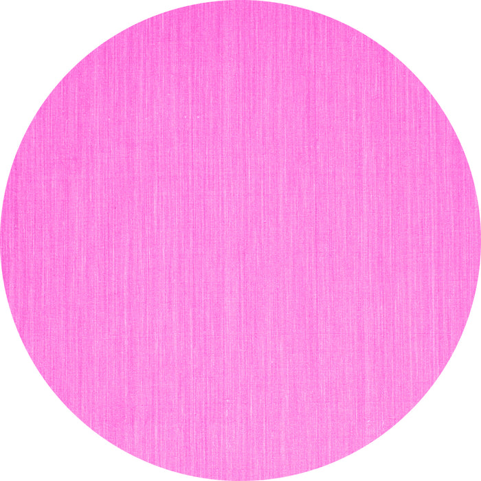 Round Machine Washable Solid Pink Modern Rug, wshcon724pnk
