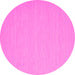 Round Machine Washable Solid Pink Modern Rug, wshcon724pnk