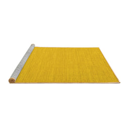 Sideview of Machine Washable Solid Yellow Modern Rug, wshcon724yw
