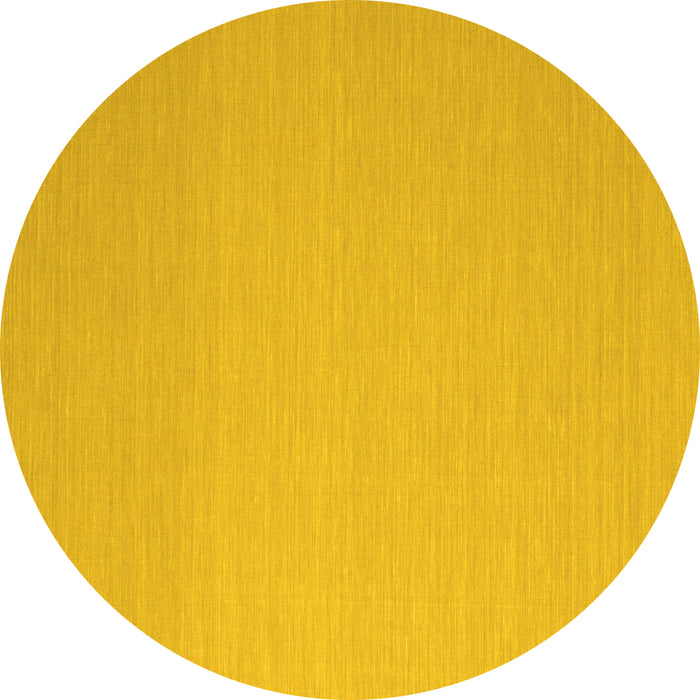 Round Solid Yellow Modern Rug, con725yw