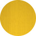 Round Solid Yellow Modern Rug, con725yw