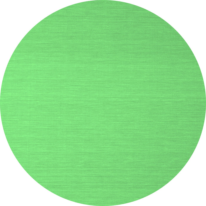 Round Machine Washable Solid Emerald Green Modern Area Rugs, wshcon725emgrn