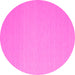 Round Machine Washable Solid Pink Modern Rug, wshcon725pnk