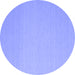 Round Solid Blue Modern Rug, con725blu