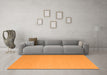 Machine Washable Solid Orange Modern Area Rugs in a Living Room, wshcon725org