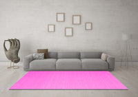 Machine Washable Solid Pink Modern Rug, wshcon725pnk