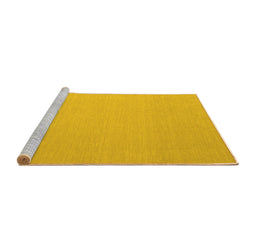 Sideview of Machine Washable Solid Yellow Modern Rug, wshcon725yw