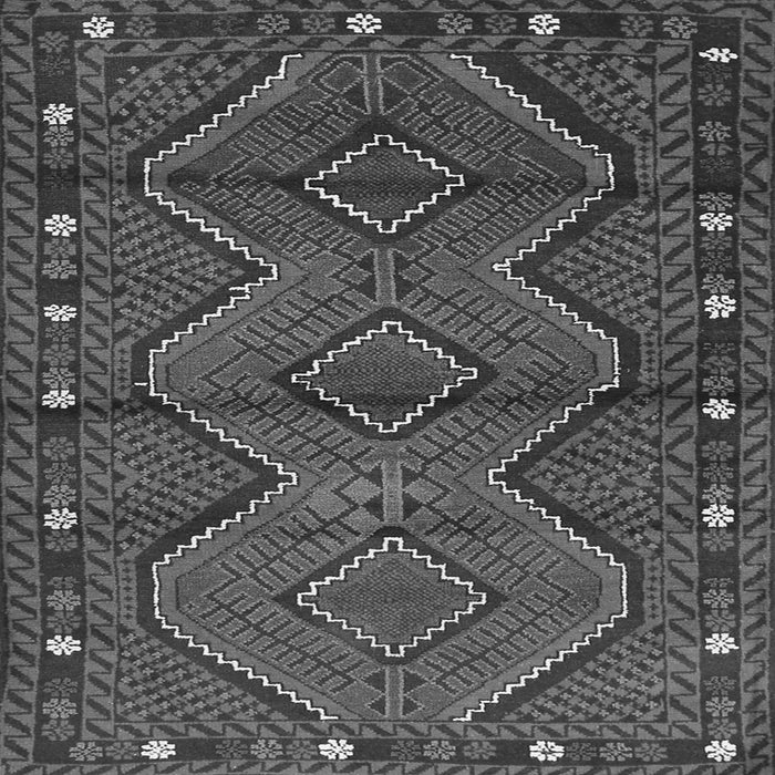 Round Machine Washable Oriental Gray Traditional Rug, wshcon726gry