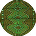 Square Oriental Green Traditional Rug, con726grn