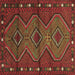 Square Machine Washable Oriental Brown Traditional Rug, wshcon726brn