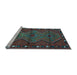 Sideview of Machine Washable Oriental Light Blue Traditional Rug, wshcon726lblu