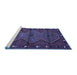 Sideview of Machine Washable Oriental Blue Traditional Rug, wshcon726blu