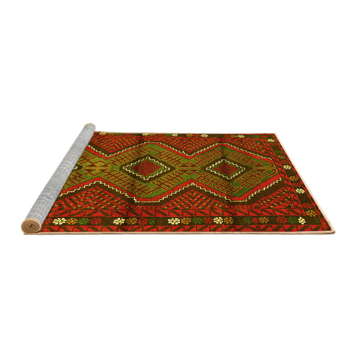 Sideview of Machine Washable Oriental Yellow Traditional Rug, wshcon726yw