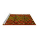 Sideview of Machine Washable Oriental Yellow Traditional Rug, wshcon726yw