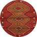 Square Oriental Orange Traditional Rug, con726org