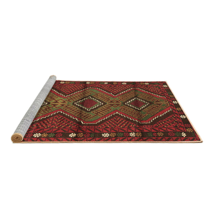 Sideview of Machine Washable Oriental Brown Traditional Rug, wshcon726brn