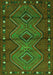 Serging Thickness of Machine Washable Oriental Green Traditional Area Rugs, wshcon726grn