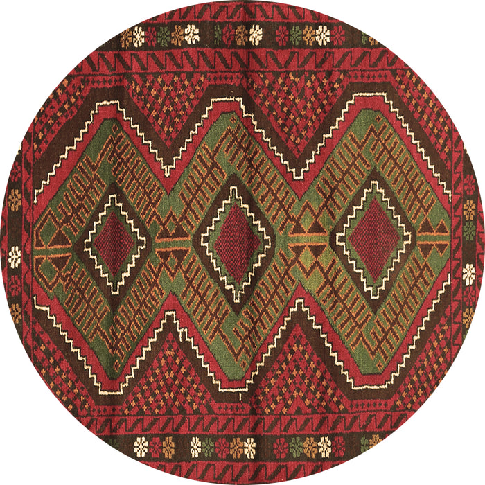 Round Oriental Brown Traditional Rug, con726brn