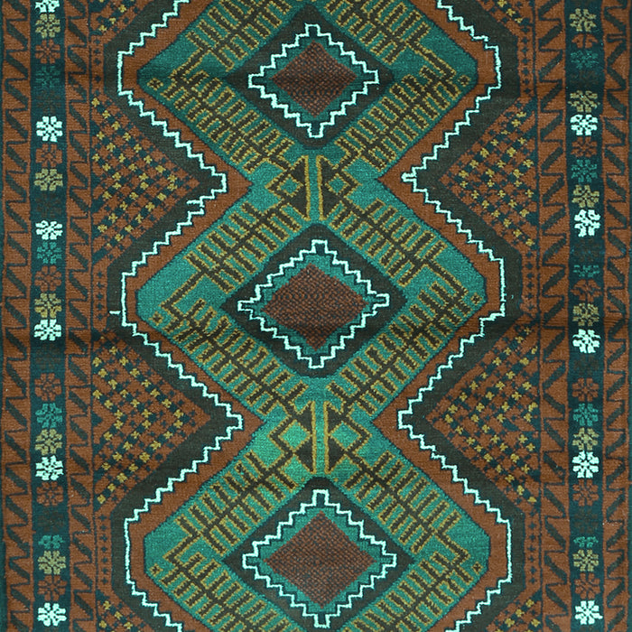Machine Washable Oriental Turquoise Traditional Area Rugs, wshcon726turq