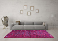 Machine Washable Oriental Pink Traditional Rug, wshcon726pnk