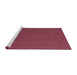 Serging Thickness of Machine Washable Contemporary Bright Maroon Red Rug, wshcon727