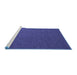 Sideview of Machine Washable Abstract Blue Contemporary Rug, wshcon727blu