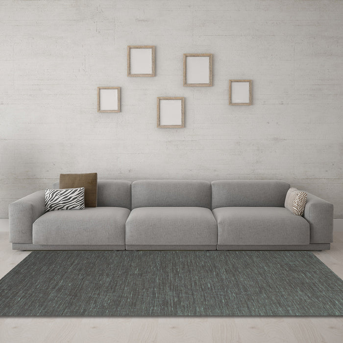 Machine Washable Abstract Turquoise Contemporary Area Rugs in a Living Room,, wshcon727turq