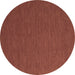 Round Abstract Brown Contemporary Rug, con727brn