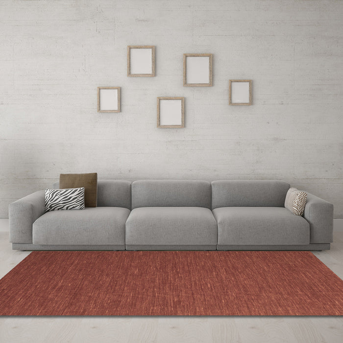 Machine Washable Abstract Brown Contemporary Rug in a Living Room,, wshcon727brn