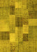 Machine Washable Patchwork Yellow Transitional Rug, wshcon728yw