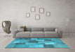 Machine Washable Patchwork Light Blue Transitional Rug in a Living Room, wshcon728lblu