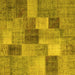 Square Patchwork Yellow Transitional Rug, con728yw