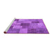 Sideview of Machine Washable Patchwork Purple Transitional Area Rugs, wshcon728pur