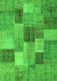 Patchwork Green Transitional Rug, con728grn