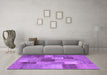 Machine Washable Patchwork Purple Transitional Area Rugs in a Living Room, wshcon728pur