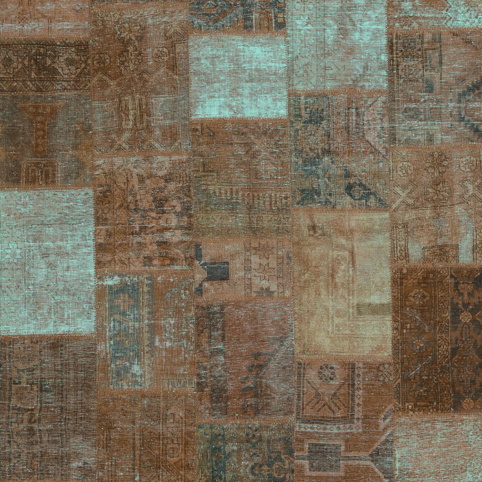 Patchwork Turquoise Transitional Rug, con729turq
