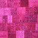 Square Machine Washable Patchwork Pink Transitional Rug, wshcon729pnk