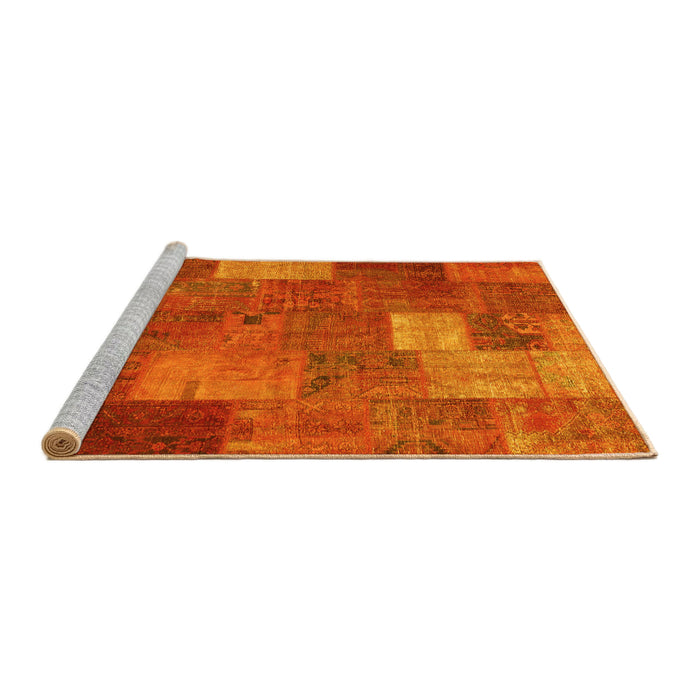 Sideview of Machine Washable Patchwork Yellow Transitional Rug, wshcon729yw