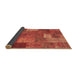 Sideview of Patchwork Brown Transitional Rug, con729brn