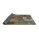 Sideview of Patchwork Turquoise Transitional Rug, con729turq