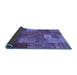 Sideview of Patchwork Blue Transitional Rug, con729blu