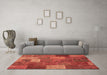 Machine Washable Patchwork Brown Transitional Rug in a Living Room,, wshcon729brn
